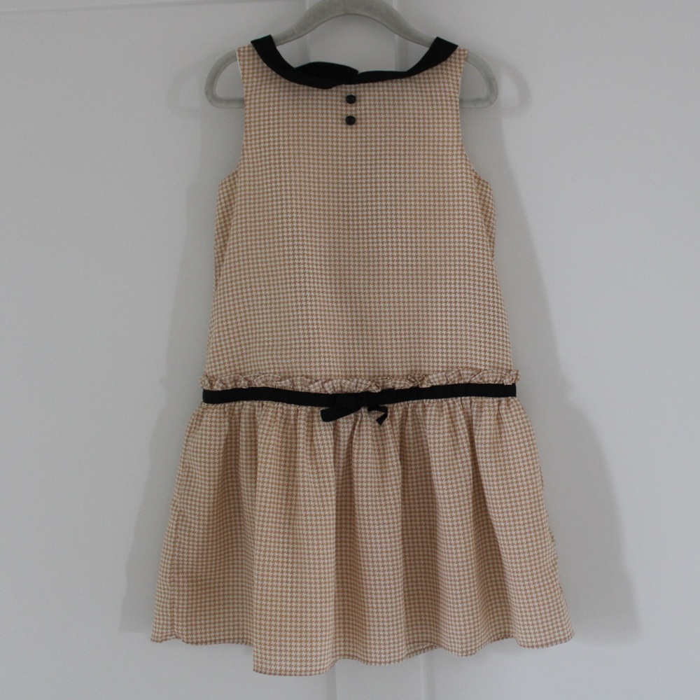 Janie and Jack Tan and Black Checkered Kids Dress